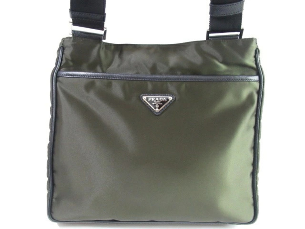 Prada bag shoulder Khaki Green black